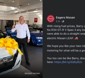 Pengedar Australia guna gambar Nissan Leaf dan GT-R R34 untu marketing