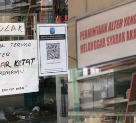 Kedai jahit tolak 'alter' seluar ketat wanita