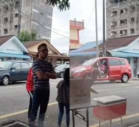 Kemalangan dirakam oleh peniaga putu piring