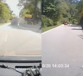 Polis Daerah Jeli cari pemandu lori dan kereta potong barisan secara berbahaya