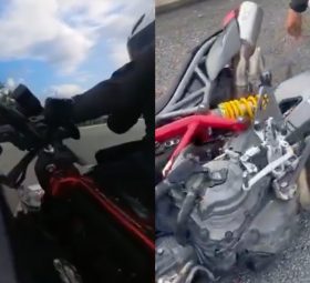 Netizen Puji Rider Ducati Kekal Tenang Kawal Motosikal Tiba-Tiba Tercabut Tayar