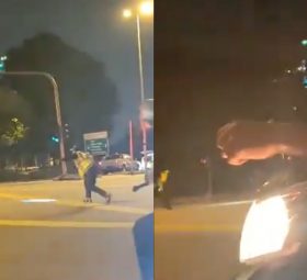 Macam Tengok Orang Berlakon, Rider Selamba Duduk Tepi Semasa Polis Tembak Penjenayah